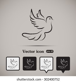  Vector illustration Flying dove for peace concept and wedding d