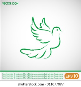  Vector illustration Flying dove for peace concept and wedding d