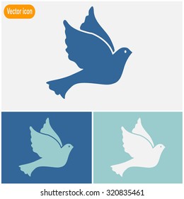 Vector illustration Flying dove for peace.
