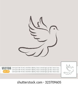  Vector illustration Flying dove for peace concept and wedding