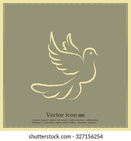  Vector illustration Flying dove for peace concept and wedding d