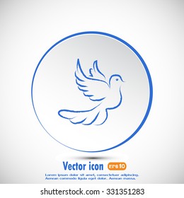  Vector illustration Flying dove for peace concept and wedding d