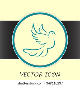  Vector illustration Flying dove for peace concept and wedding d