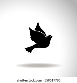 Vector illustration Flying dove for peace.