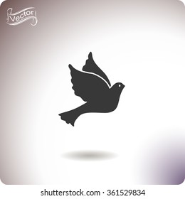 Vector illustration Flying dove for peace.