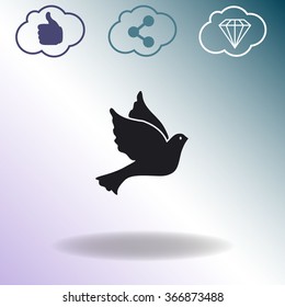 Vector illustration Flying dove for peace.