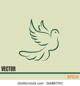  Vector illustration Flying dove for peace concept and wedding 