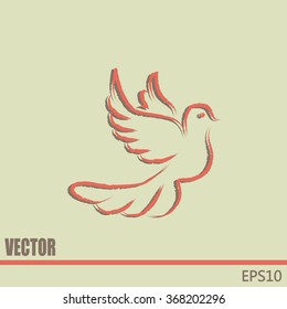  Vector illustration Flying dove for peace concept and wedding 