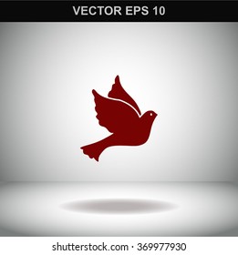 Vector illustration Flying dove for peace.