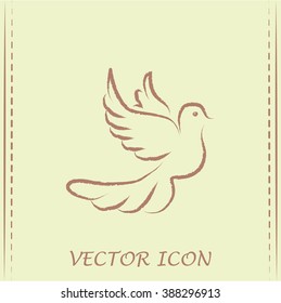  Vector illustration Flying dove for peace concept and wedding d