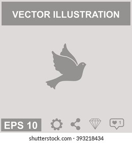 Vector illustration Flying dove for peace.