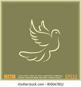  Vector illustration Flying dove for peace concept and wedding d
