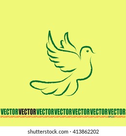  Vector illustration Flying dove for peace concept and wedding 