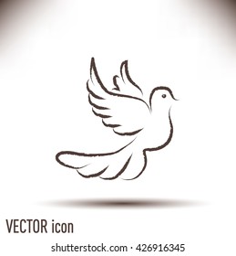  Vector illustration Flying dove for peace concept and wedding d