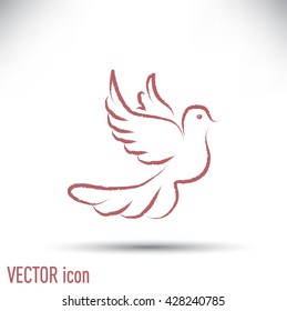  Vector illustration Flying dove for peace concept and wedding d