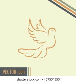  Vector illustration Flying dove for peace concept and wedding d