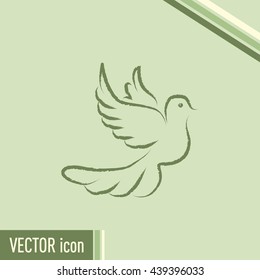  Vector illustration Flying dove for peace concept and wedding d