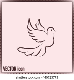  Vector illustration Flying dove for peace concept and wedding d