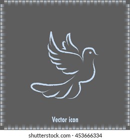  Vector illustration Flying dove for peace concept and wedding 