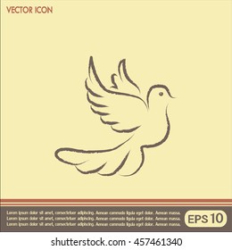  Vector illustration Flying dove for peace concept and wedding 