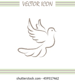  Vector illustration Flying dove for peace concept and wedding d