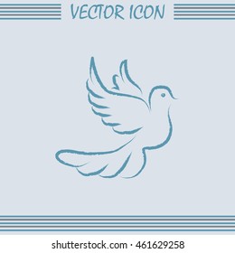  Vector illustration Flying dove for peace concept and wedding d
