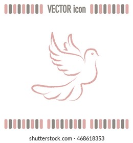  Vector illustration Flying dove for peace concept and wedding d