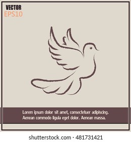  Vector illustration Flying dove for peace concept and wedding 