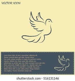  Vector illustration Flying dove for peace concept and wedding d