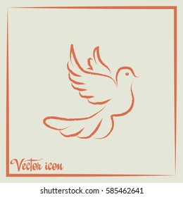  Vector illustration Flying dove for peace concept and wedding design.