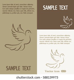  Vector illustration Flying dove for peace concept and wedding d