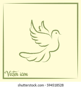  Vector illustration Flying dove for peace concept and wedding d