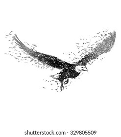 Vector illustration of a flying eagle