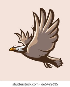 Vector illustration, flying eagle
