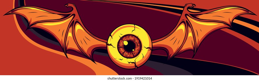 Vector illustration of Flying Eyeball design art