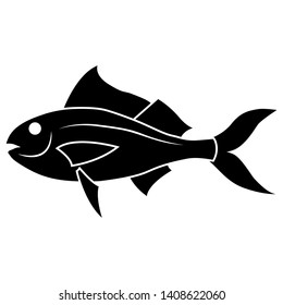 Vector illustration of Flying fish (Exocoetidae) fish isolated on white background.