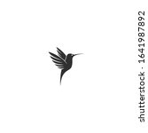 vector illustration of flying hummingbird