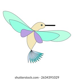 ilustração vetorial de um beija-flor voador