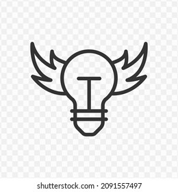 Vektorgrafik des Leuchtensymbols auf dunklem und transparentem Hintergrund (png).