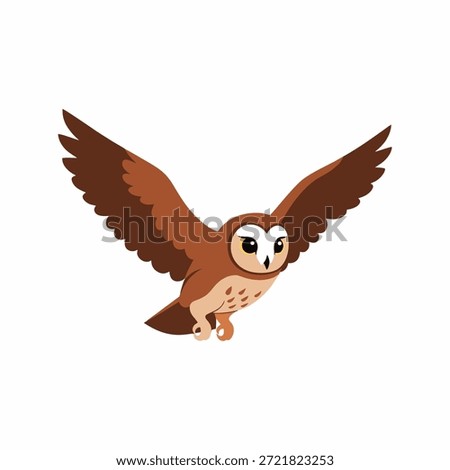 vector illustration of a flying owl on a white background