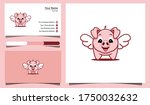 Vector illustration of Flying Pig logo template and business card design template.
Suitable for Creative Industries, Company, Multimedia, Entertainment, Education, Shop 
and other related business