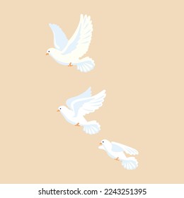 Vector Illustration of Flying pigeon
