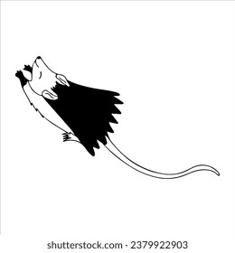 vector illustration of flying rat concept