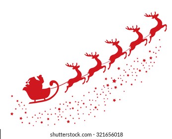 vector illustration of flying Santa Claus