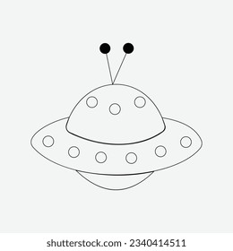 vector illustration of a flying saucer with two antennas