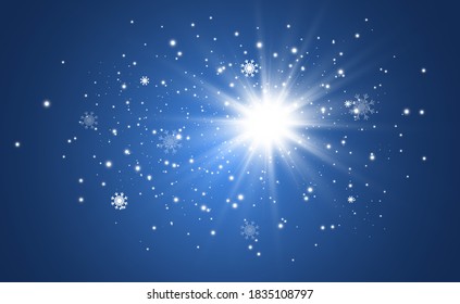 Ilustración vectorial de la nieve voladora sobre un fondo transparente. Fenómeno natural de la nevada o la ventisca.	
