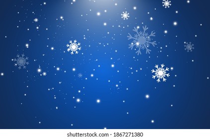 Ilustración vectorial de la nieve voladora sobre un fondo transparente. Fenómeno natural de la nevada o la ventisca.