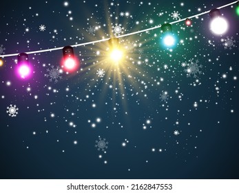 Vector illustration of flying snow on a transparent background.Natural phenomenon of snowfall or blizzard.	
