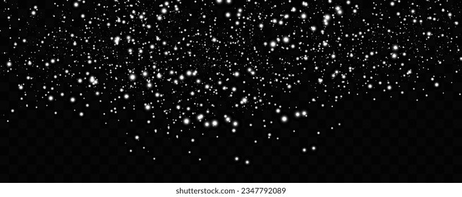 Ilustración vectorial de la nieve voladora sobre un fondo transparente. Fenómeno natural de la nevada o la ventisca.	
