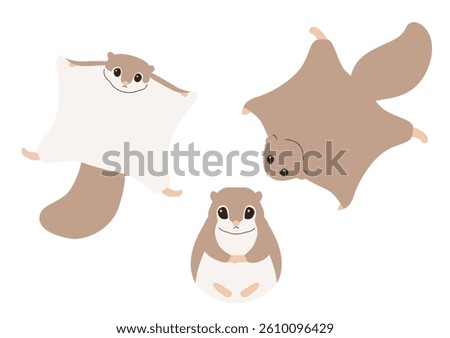Vector illustration of flying squirrel.